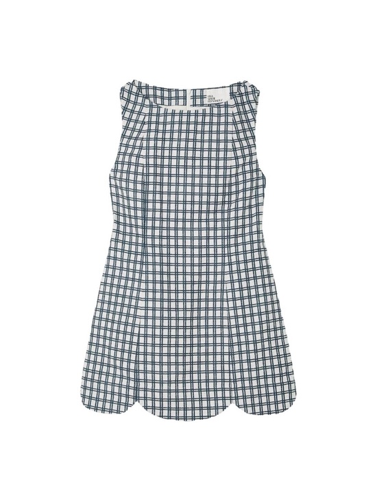 Lisa Marie Fernandez Dresses & Skirts - Lisa Marie Fernandez Navy and White Check Scallop-Hem Mini Dress